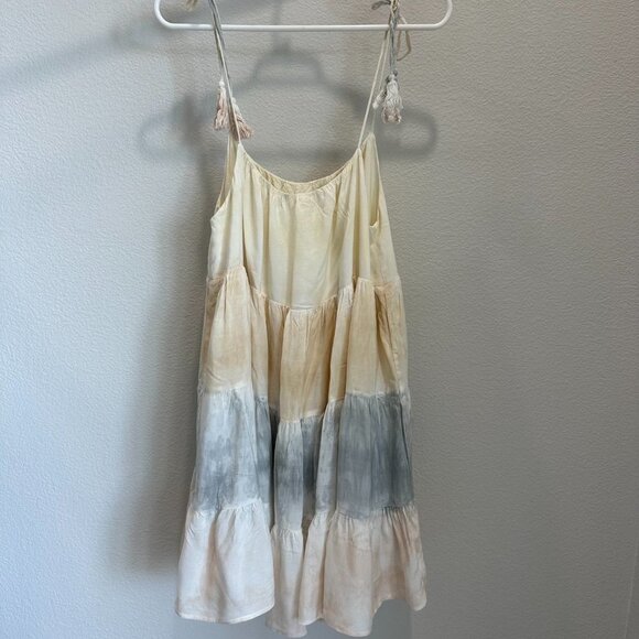 Storia Multi-Color Tie Dye Ruffle Spaghetti Strap Summer Dress - Picture 2 of 4